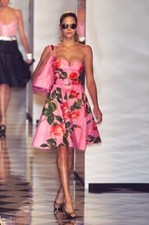 Blumarine S/S 2001 Pink Rose Floral Skirt IT 44 Anna Molinari Vintage