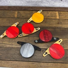 Vintage Cat Eye RR-250 Spoke Reflector Set Amber Red Wheel Round Lot RR-250-WU