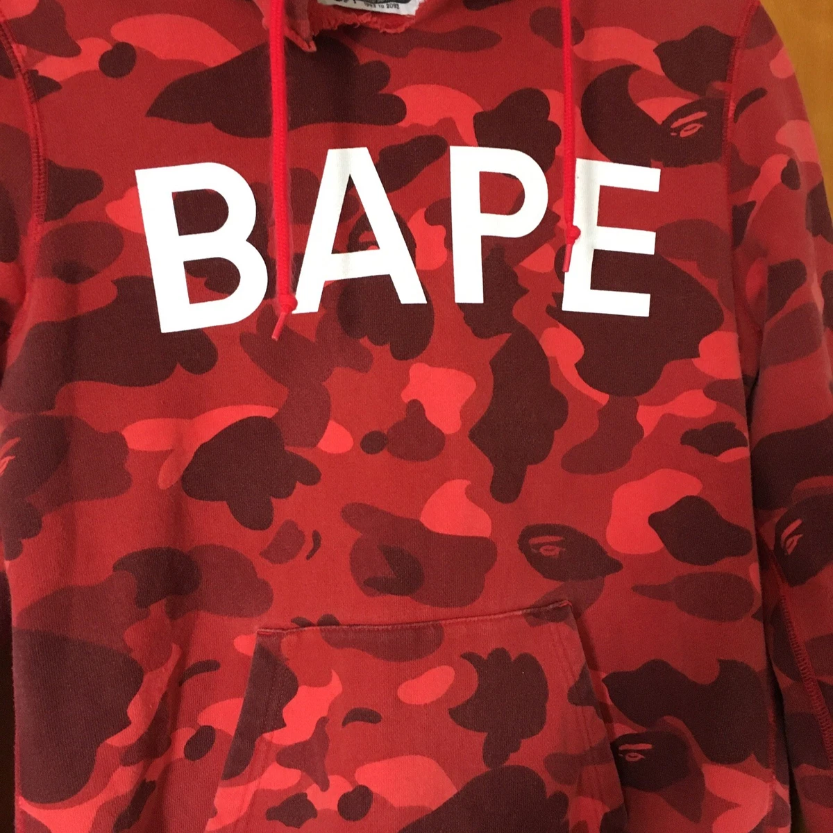 Real red bape hoodie clearance