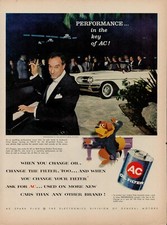 1959 Car Auto AC Oil Filter 1950s Vintage Print Ad Victor Borge CBS TV Show