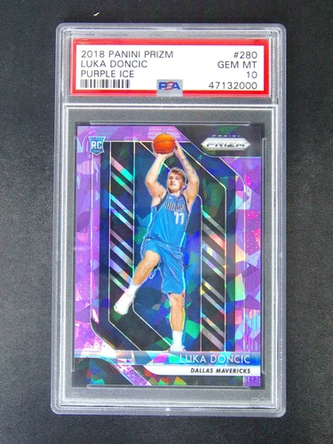 2018-19 Panini Prizm Luka Doncic #280 RC Rookie Purple Ice /149 PSA 10