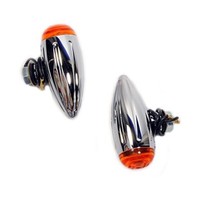 Bullet Blinker Grooved Chrom Bobber Cafe Racer Chopper Custombike Tracker
