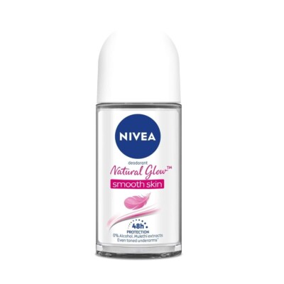 NIVEA Natural Glow Smooth Skin Deodorant Roll On for Women, 50