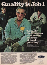 1982 Vintage Print Ad Quality is Job 1 Ford A quality die finish hand polishing