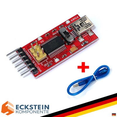 FTDI Adapter USB auf TTL Serial Adapter FT232RL Chip Arduino 3,3V 5V + USB Kabel