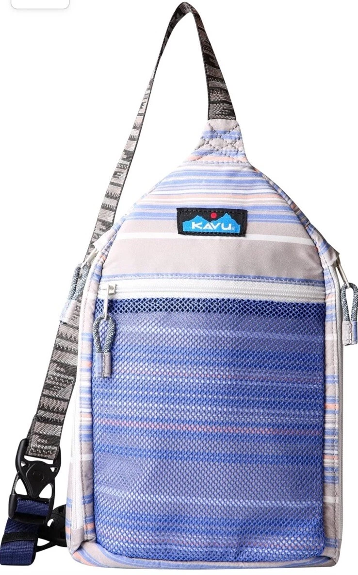 Kavu Navy and Cream Striped Backpack Kavu | Bags | Kavu Cream And Blue Backpack Nautical Style  main image 3