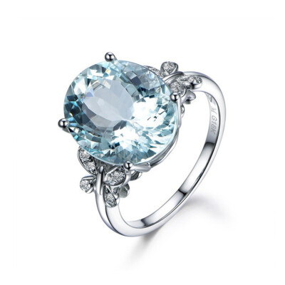 Charming Schmuck Clear Blue Aquamarin Ring Frauen Verlobungsringe Geschenke Mode
