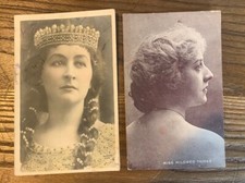 2 postcards.actrice.miss mildred taines.