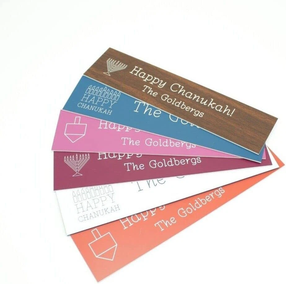 Placa personalizada con logo Hanukah y soporte base escritorio con bordes biselados - 2x8 Foto 3 de 4