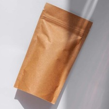 Sacs En Papier Kraft Doublés En PLA Avec Fermeture 16+9x23 Cm 100 Pz