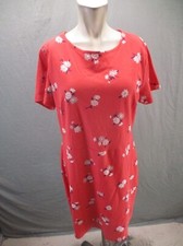 OLD NAVY Size XL Womens Red Floral Cotton Blend Back Zip Short Sleeve Dress 974