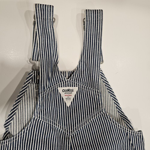 Vntg NWT Oshkosh Vestbak Overalls - Railroad Stripes - Youth Sz 5 - *NOTE DEFECT - Picture 7 of 11