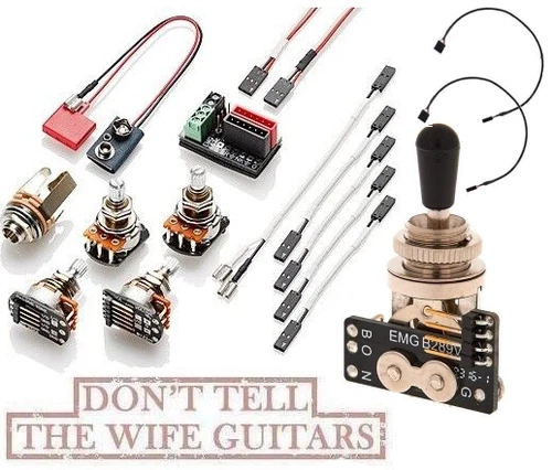 EMG Solderless Conversion Kit 1-2 Active Pickups Short Pots & B289 Black Toggle