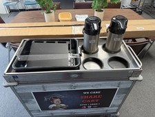Cadco BC-2-LST MobileServ&reg; (4) Airpot Well Stainless Mobile Beverage Cart