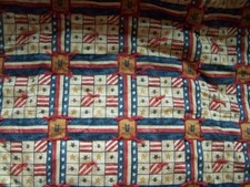 NEW Handmade Farmhouse CAT Fabric Lap Blanket / Throw 42 X 66" Cottagecore