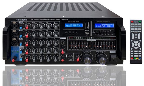 Singtronic KJ/DJ 3000W Amplificatore Mixer Potenza Karaoke EQ e Registrazione USB