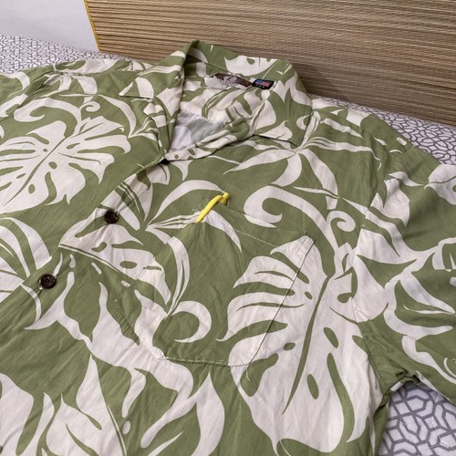 Vintage Kalaheo Hawaiian Aloha Shirt Men's Large SS Floral Green Made in Hawaii - Picture 3 of 10