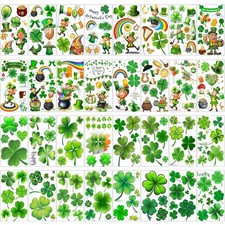 32 Sheets 248 PCS St Patricks Day Tattoos For Kids Girls Boys Women Men Adults,