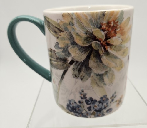Taza de té de café floral de cerámica Spring Meadow diseño de auditoría Lisa 14 OZ nueva en caja - Imagen 4 de 17