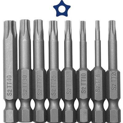 Torx Bits Set 8 Stück 5-Punkt Torx Schraubendreher Magnetisch T8 T40