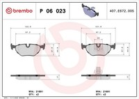Brembo Bremsbelagsatz, Scheibenbremse P 06 023 FüR BMW Alpina