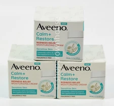 3 Aveeno CALM + RESTORE Sensitive Skin 1.7oz Redness Relief MOISTURIZING CREAM