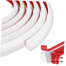 Flexible Quarter Round Molding 120 Inch Peel and Stick Rubber 120Inch White