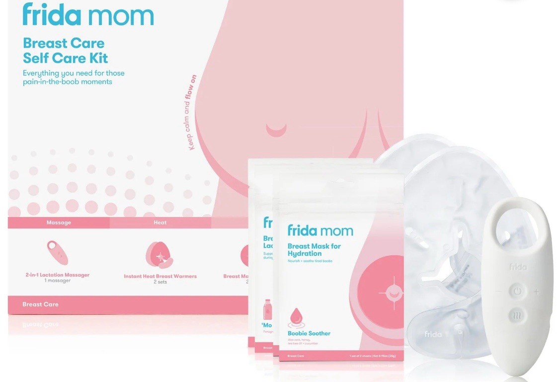 Frida Mom Breast Care Kit Breastfeeding Relief Lactation Massager Masks NEW