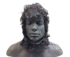 Vintage 1970s Cesar  Green Monster Mask Hair / Head Only Repurposed FRANCE