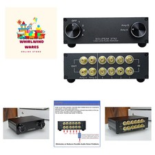 4-Way RCA Audio Switch Source Signal Input switcher selector Splitter Box 4 i...