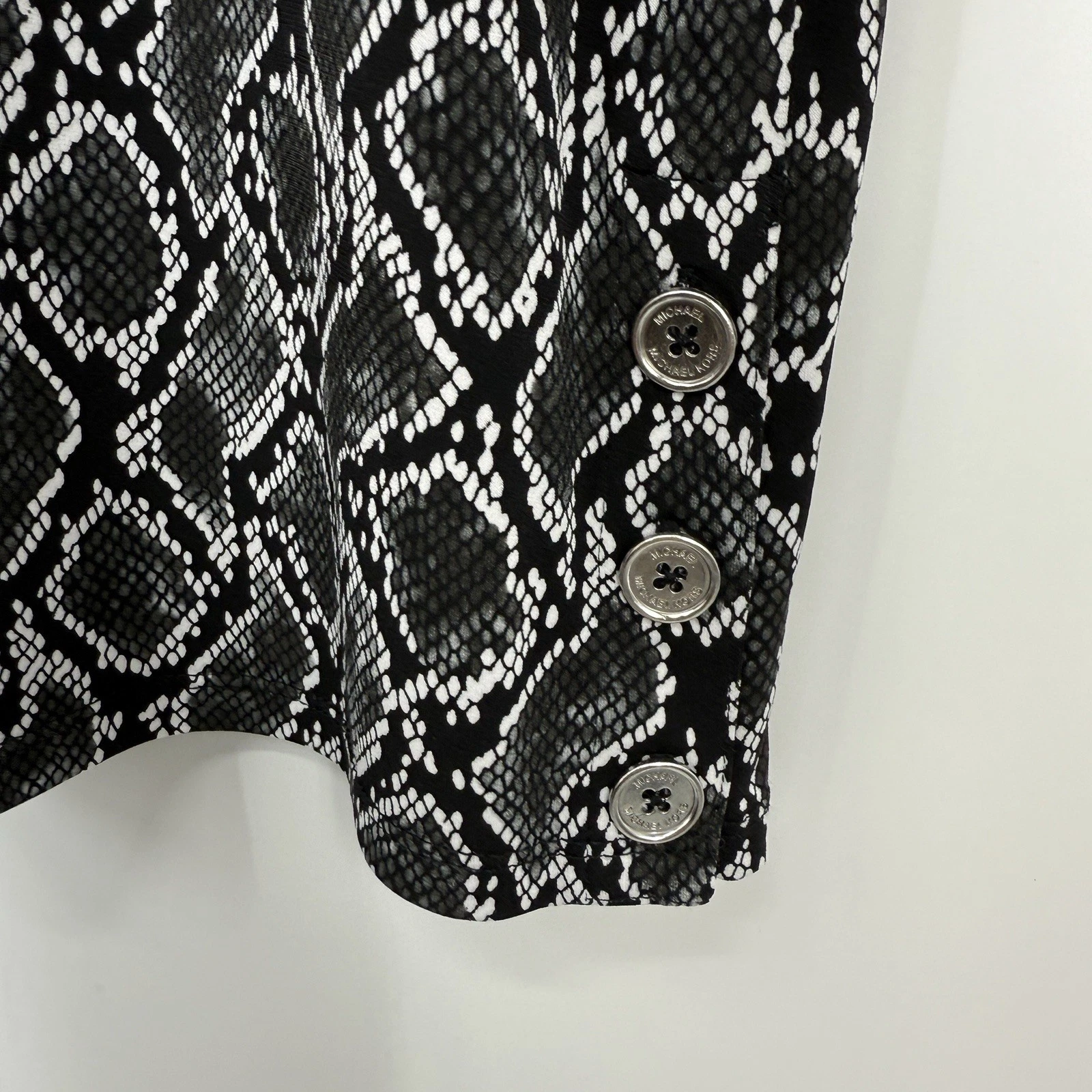 Abito a tubino Michael Kors taglia grande nero stampa animalier maglia aderente manica 3 4