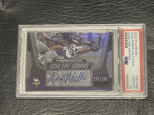 Alexander Mattison 2022 Playbook Goal Line Graph Autograph /199 PSA 10 - Picture 1 of 2