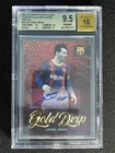 2022-23 Topps FC Barcelona Team Set Lionel Messi Gold Drip Auto /5 BGS 9.5/10