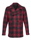 PIKE BROTHERS Mens 1938 Pea Coat Red Check Wool Jacket Size L