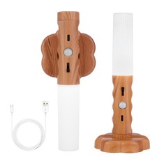 USB Rechargeable Wireless Wall Lights 3-in-1 Motion Sensor Night Light – Wood