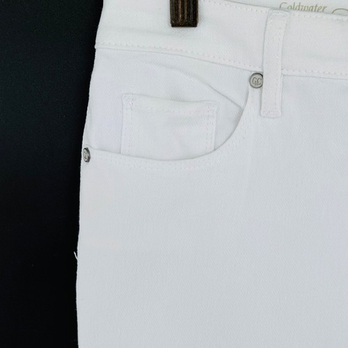 Coldwater Creek White Denim Natural Fit Slim-Leg Women Pants Size P10 - Picture 6 of 14