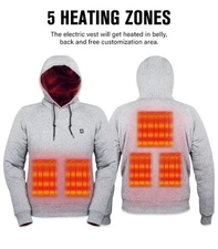 Heated Hoodie for Men & Women –Unisex Electric Sweatshirt with 3 Adjustable Heat