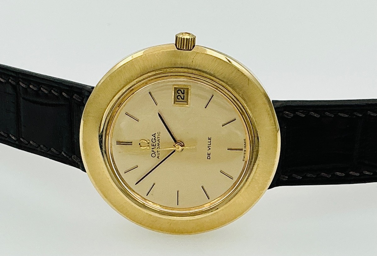 Rare 18K Gold Omega De Ville “Disco Volante” 166.094 Cal. Ω 1002 