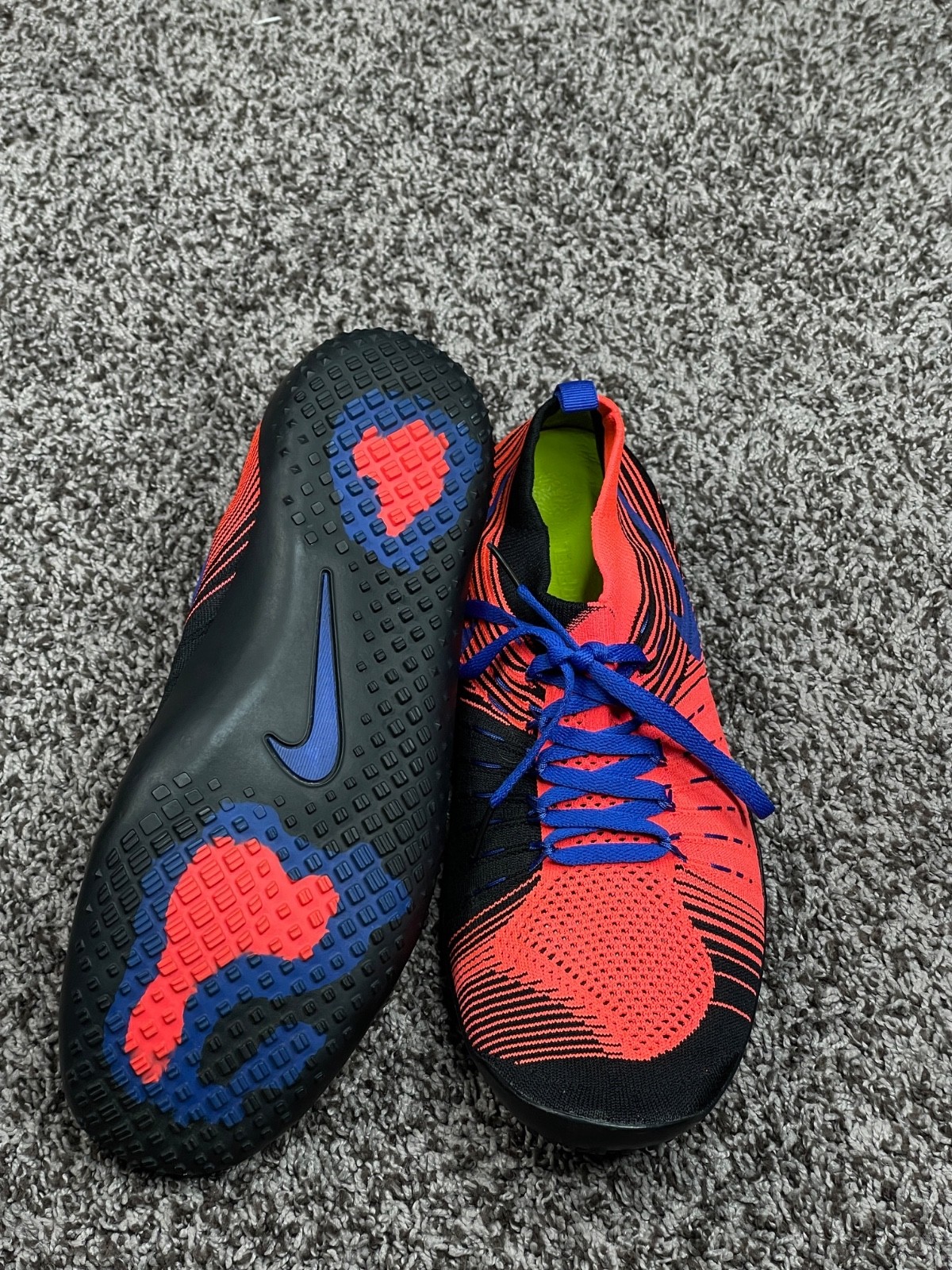 Nike Free HyperFeel Flyknit Red Blue Blk Men Sz 11.5us NEW 638073 640 RARE image 6