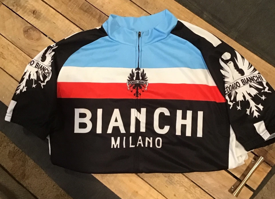 Bianchi Milano Hombres Cremallera Ciclismo Jersey Y Pantalones Cortos Kit Talla XL Hecho en Italia 2 Piezas Foto 4 de 4