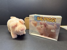 Vtg Battery Operated Big Piggy Plush Toy W/ Box - Untested But Looks Clean