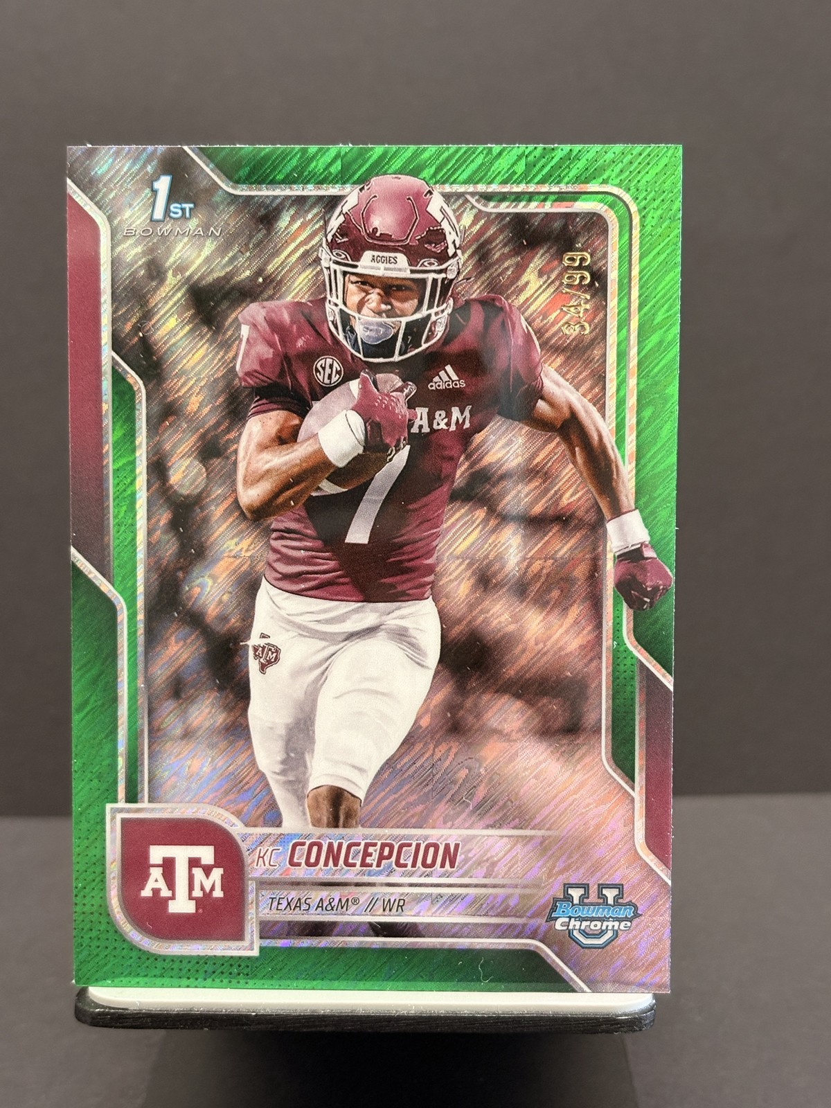 2025 Bowman University Chrome #91 KC Concepcion Green Refractor #/99