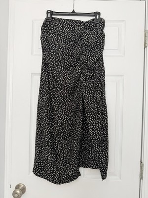 Mikuta Size L   Black Long Slit Midi Skirt Designer