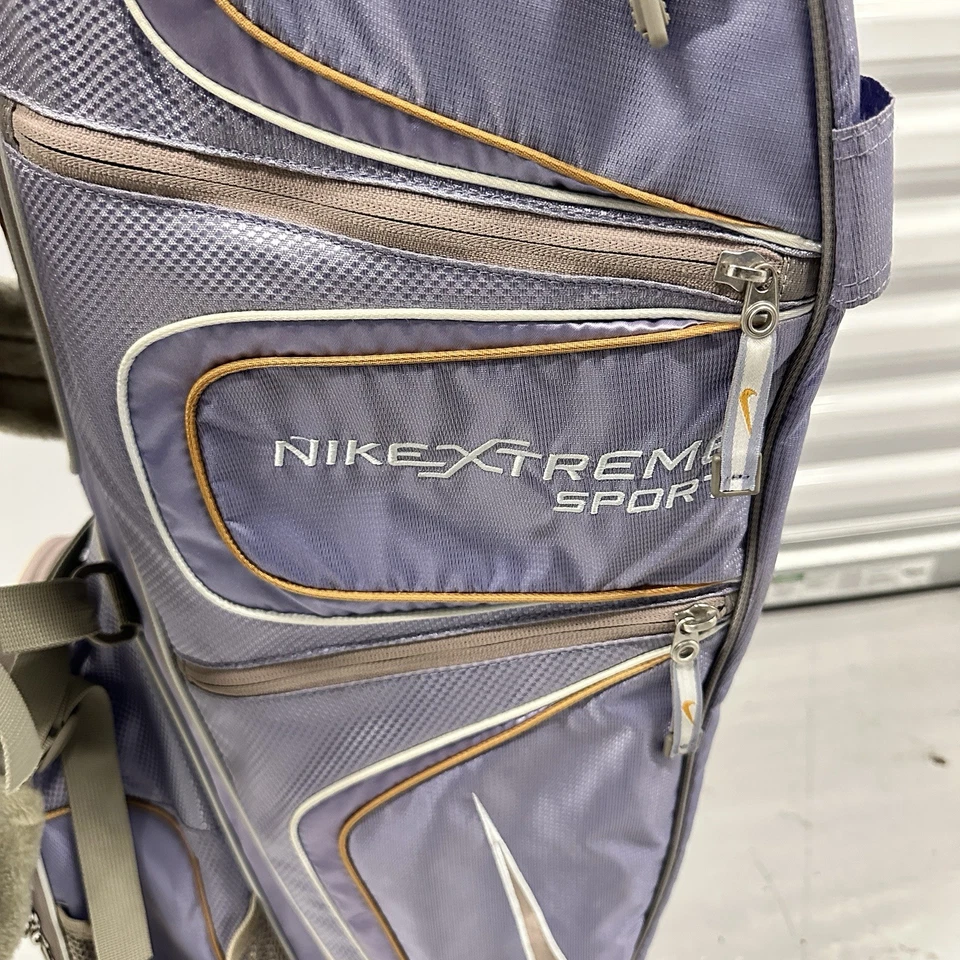 Nike Golf Extreme Sport Carry Bag Purple/White with Strap and Rain Cover - Image 2 of 4