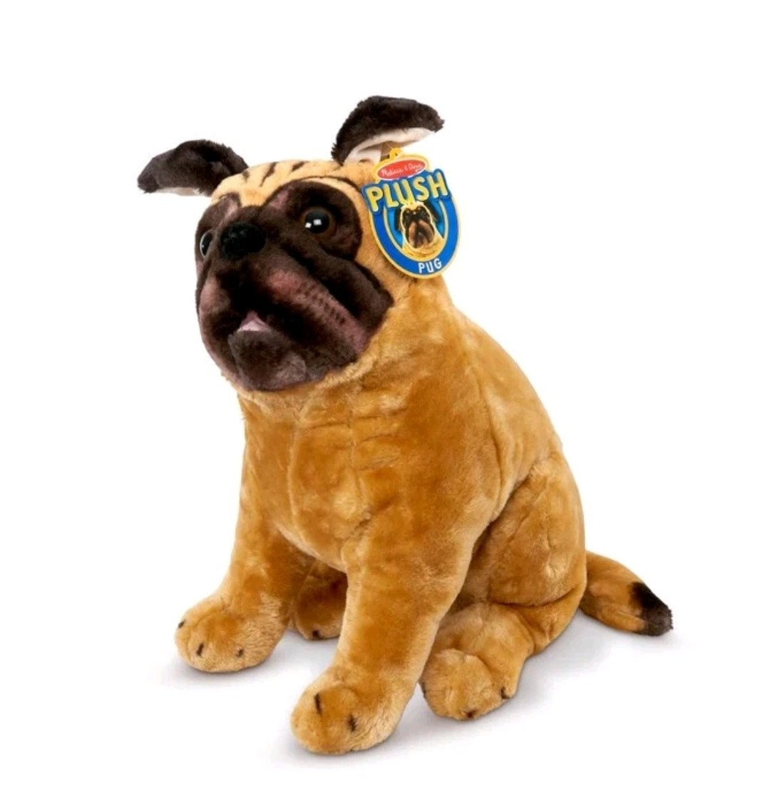 LARGE PUG TEDDY Melissa and Doug Pug Stuffed Toy PUGS Dog Soft Toys Dogs Teddies