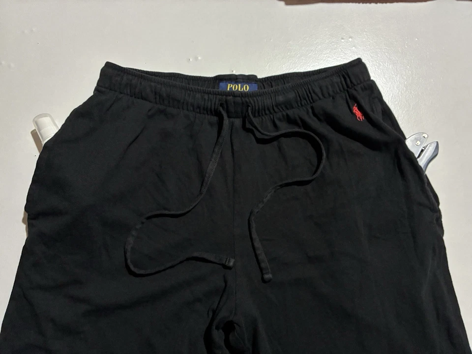 Polo Ralph Lauren Lounge Shorts Black Red Pony Logo Cotton Modal Drawstring sz S - Image 3 of 4