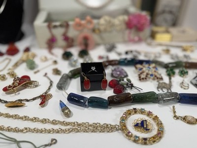 High End Vintage Jewelry Lot Trifari Sarah Cov 925 Lisner Stieff Austria ART