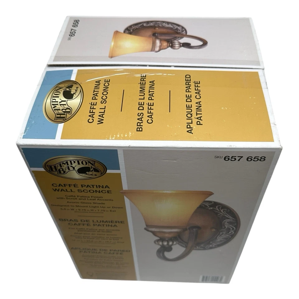 Aplique de pared Hampton Bay 657-658 café pátina nuevo Foto 2 de 4