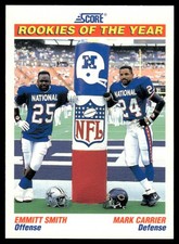 1991 SCORE FOOTBALL CARD EMMITT SMITH/CARRIER ROY #675 DALLAS COWBOYS 7572