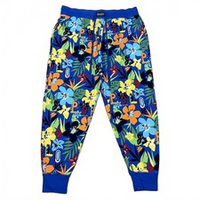Polo Ralph Lauren Tropical Floral Blue Sleepwear Jogger Pajama Pants Size Large